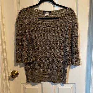 Marisa Christina Brown Crew Neck Sweater with Airy Knit